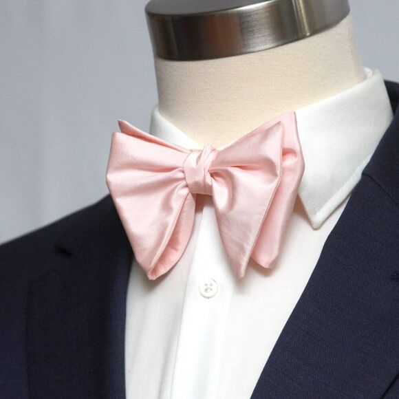 Men's Self-tied Bow Tie Big Butterfly Bow tie Light Pink S703 - Picture 3 of 7